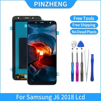 PINZHENG Originalus OLED LCD Samsung Galaxy J6 2018 J600F J600 LCD OLED Ekranas Touch Screen Asamblėjos atsarginės Dalys