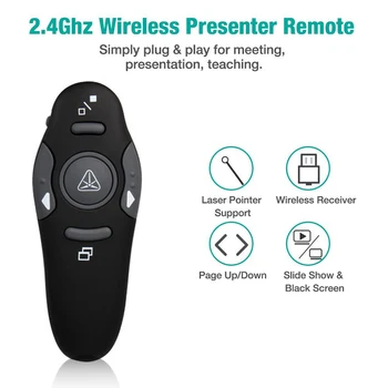 2.4 GHz USB Wireless Presenter Pen Multi-funkcija Karšto Pardavimo Wireless Presenter PPT Nuotolinio Clicker 