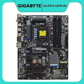 Už Gigabyte GA-P67A-UD3R-B3 pradinio darbastalio plokštė LGA 1155 DDR3 SATA II USB2.0 4 kanalų ATX Desktop motherborad