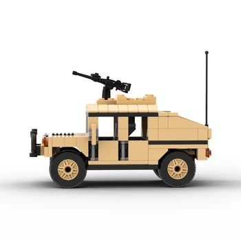 JAV Karinės Šiuolaikinės Kariuomenės Humvee Transporto priemonės Ateina Su 2 Armijos Minifigs Karių Ginkluotė Ginklų Kūrimo Bloką Plytų Vaikams, Žaislų, Dovanų