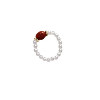 Elegantiškas Imituojamas Pearl Granulių Akmens Elastiniai Žiedai Moterims Piršto Sąnario Žiedas Mados Vintage Papuošalai, Dovanos