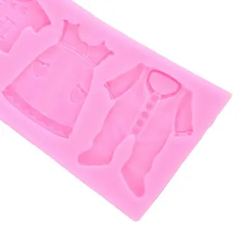 1 VNT Pop 3D Kūdikių Drabužiai Dušo Silikono Formų Minkštas Virtuvės Pyragas Pelėsių Šokoladas, Kepimo Įrankis