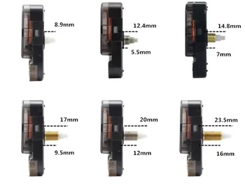 100sets Silent SUN12888 Laikrodis Judėjimas su Ranka 8mm 12mm kaip 14mm 17mm 20mm 24mm Sieninis Laikrodis Mechanizmas Dalių Rinkinys 
