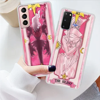Anime Sakura Kortelės Case For Samsung Galaxy S20 FE S21 Ultra S10 S8 S9 Plus S10e S10Lite Minkštas Matinio Telefono Coque S7 Funda