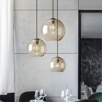 Konjako Spalvos Stiklo Pakabukas Šviesos Postmodernaus Rombo Formos Virtuvėje Kabo Lempa Loft Hanglamp Kambarį Namų Dekoro Liustra