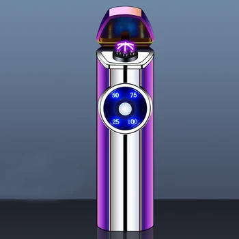 Plazmos Lengvesni Vėjo Šešių Lanko Lengvesni Plazmos Flameless Įkraunamas Elektrinis Lengvesni LED Maitinimo Ekranas Cigarečių USB Žiebtuvėlis