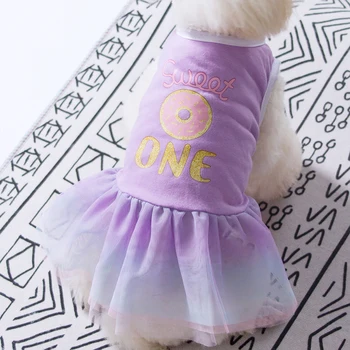 Vasarą Net Siūlų Mergaitė Princesė Dress Sijonai Raidžių karūnos Spausdinti Šunų Drabužius Mažiems Šunims Mielas Kietas Kvėpuojantis Šuo Suknelė Drabužių