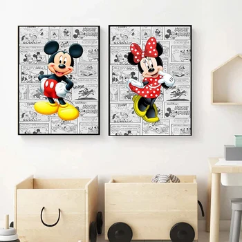 Disney Mickey Mouse Pobūdžio Komiksų Drobės Tapybos Plakatai ir Spausdina Cuadros Sienos Meno Nuotrauką Kambarį Namų Dekoro
