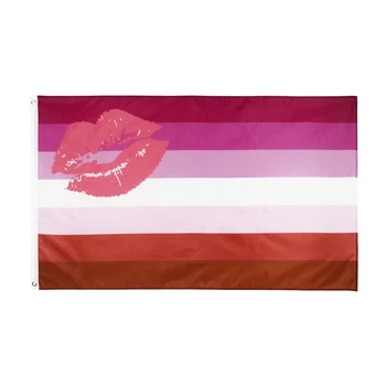 XYFlag 90x150cm LGBT Vaivorykštė Homoseksualų Lūpų dažai Kiss Lūpų Lesbiečių Išdidumo Vėliava Apdaila
