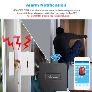 3 Vnt./Daug SONOFF DW1 Jutiklis 433Mhz Durų Lango Signalo Jutiklis Belaidis Automatikos Anti-Theft Alarm Smart Apsaugos Signalizacijos Sistema