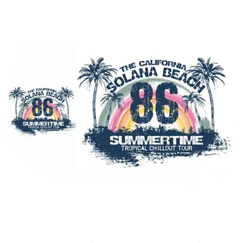 Vasaros Laikas Paplūdimio Šilumos Perdavimo Pleistrai Geležies ant Drabužių, Lipdukų Mados T-shirt Spausdinti Appliques Dekoras, Namų ūkio Lygintuvai