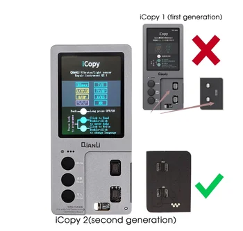 QIANLI iCopy Plius Programuotojas LCD Ekranas Fotometras Šviesai pradinės Spalvos, Baterija Remontas, iphone 7 8 8P X XR XS Max