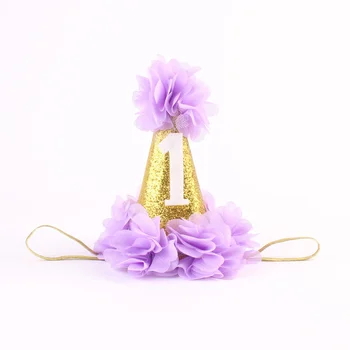 Laimingas Pirmojo Gimtadienio Skrybėlių Puošimas Bžūp Vienas Gimtadienis Skrybėlę Princess Crown 1-os Metų amžiaus Skaičius Kūdikių, Vaikų Plaukų Aksesuaras apdaila