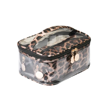 Moterų Leopard PVC Kosmetikos Krepšys Kelionės Vandeniui Grožio Makiažas krepšiai, tualetinių reikmenų Saugojimo Bylos lūpų dažų Turėtojas Organizatorius Priedai