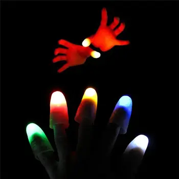 1 Pora Kūrybos Magija Žaislai Šviesos Iki Nykščio Patarimai, kaip Su LED Raudonos spalvos Magija Nykščio Patarimas Šviesos Iliuzija Vaikams, Žaislai, 2 Vnt Rekvizitai Juokinga