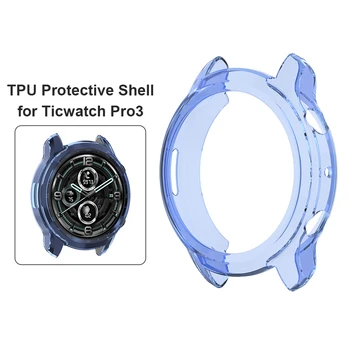 Už Ticwatch Pro 3 Lite Atveju Dengiamasis Rėmas Bezel Minkštos TPU Apsauginiai Screen Protector, Shell Bamperis Smart Watch Priedai