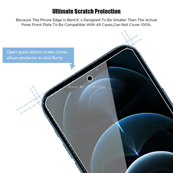 4 Vnt Apsauginis Stiklas iPhone XR XS Max X 12 Mini Pro 11 Screen Protector, Grūdintas Stiklas i Telefono SE 2020 6 7 8 Plius Filmas