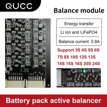 Qucc 0.8 A Active Balansavimas 4S 8S 13S 16S 17S 20S 24S Ličio Baterijos Energijos Perdavimo Balansas tarybos Lifepo4 BMS Ekvalaizeris