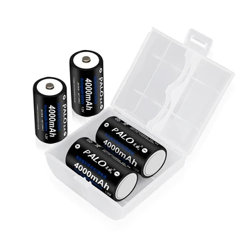 Palo 4pcs C dydžio, Įkrovimo C tipo Baterijos 1.2 V nimh 4000mah+LED Smart Baterijos Įkroviklio 1.2 V AA, AAA, C, D Baterijos