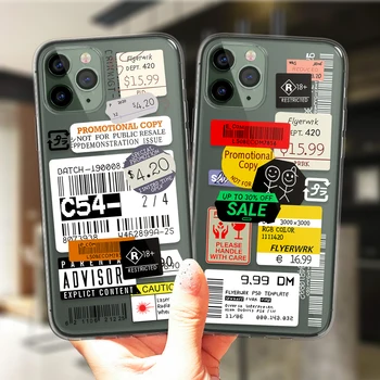 Retro mados Mona Lisa Etiketės Meno Telefono dėklas Skirtas iPhone 11 12 Pro XS Max XR X 6, 6S 7 8 Plius 5S SE 2020 Padengti Minkštos Silikono Coque