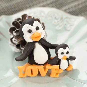 Pingvinai Pelėsių Silikono Formos Minkštas Tortas Dekoravimo Priemonė Gumpaste Sugarcraft Šokolado Formos Bakeware
