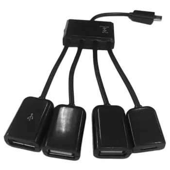 4 in 1 Prievadai Micro USB HUB Adapteris su Maitinimo Įkrovimo OTG Hub Host Kabelis Laido Adapteris, skirtas 