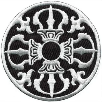 9CM Budistų dvigubai vajra induizmo simbolis, Geležies PASIDARYK pats Išsiuvinėti Appliques Siūti Lipdukai Drabužių audinio Krepšiai