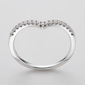 ANZIW Klasikinis 925 Sterlingas Sidabro V Eilės Žiedas Moissanite Deimantų Papuošalai Žiedas Vestuves Žiedas Moterims Jubiliejų dovana