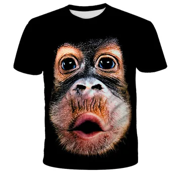 Vyrai Gyvūnų marškinėliai Negraži Orangutan/Kiaulių 3D Spausdinimo marškinėlius Unisex Juokinga tees viršūnes Trumpas Rankovės O-kaklo 3D Spausdinimo Vasaros Vyrų Drabužiai