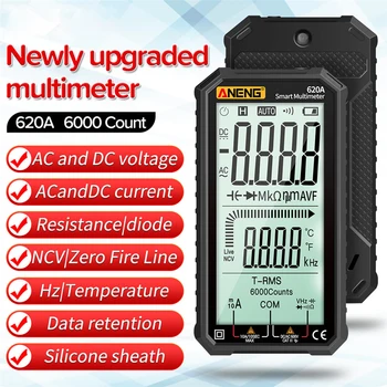 ANENG 620A LCD Skaitmeninis Multimetras Nešiojamų 6000 Skaičiuoja Auto Svyruoja AC DC Temperatūra Dažnio NCV Testeris, Matuoklis