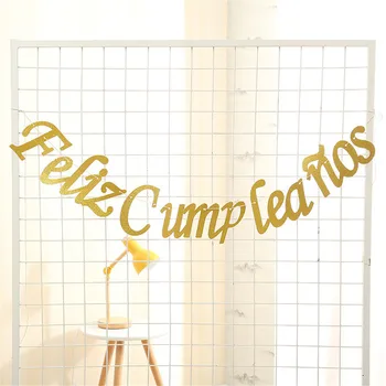 1set ispanijos Gimtadieniu Reklama Auksas, Sidabras Rožės Raudonos Spalvos Feliz Cumpleanos Baneriai Baby Shower Gimtadienio Dekoracijos