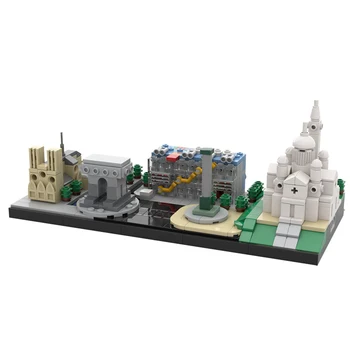 616 VNT SS Žaislai Miesto Gatvės Scena Paryžiaus Orientyras Statyba Blokai, Modulinės Architektūros Bloko Modelis