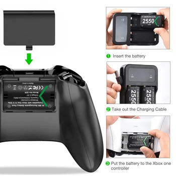 BEBONCOOL 2x2550mAh daugkartinio Įkrovimo Baterija Xbox Serijos S/X/Xbox Vieną S/X/Xbox Vienas Belaidis Valdiklis Baterijos+USB Įkroviklis