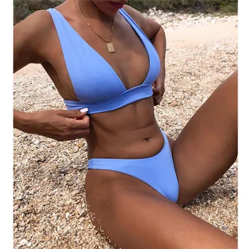 DREEM Seksualių Moterų Bikini Vasarą Giliai V Kietos Push Up Micro maudymosi kostiumėlis Beach Aukšto Juosmens Dviejų dalių Brazilijos maudymosi Kostiumėliai, Maudymosi Kostiumą