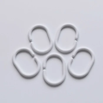 24pcs/Set Balto Plastiko C Formos Vonios Užuolaidų, Dušo Žiedas Linijos Bendable Vonios Užuolaidos Kabliukai