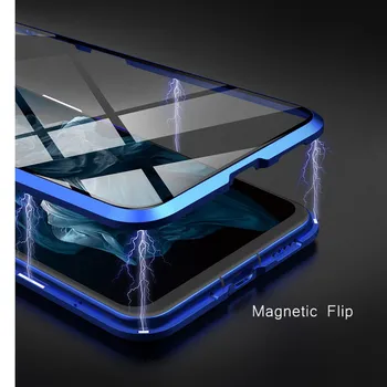 360 Magnetinės Metalo Dvipusis Stiklo Atveju, Samsung Galaxy A51 A31 A21S A12 A32 M31 M21 S20 FE A71 A50 A52 A72 A10 A70 Dangtis