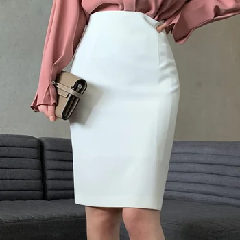 2021spring ir rudens mados slim moterų profesinės suknelė aukšto liemens sijonas vientisos spalvos aukštos kokybės aukšto juosmens krepšys klubo sijonas