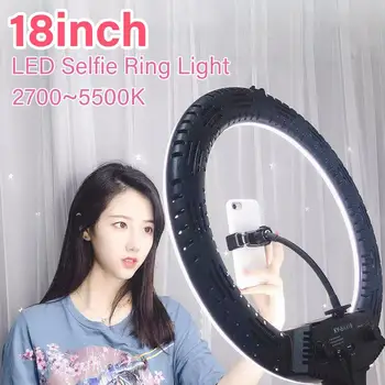 45cm 60W LED Selfie Žiedas Šviesos Pritemdomi LED Žiedo Lempos Foto Video Kamera Telefoną Šviesos ringlight live 