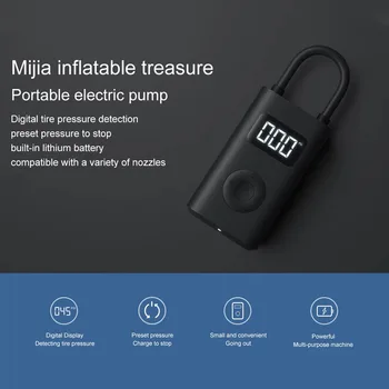 UŽ Xiaomi Mijia Pripūtimo Nešiojamas Mini LED Smart Skaitmeninio Padangų Slėgio Daviklis Elektrinis Siurblys, Dviračių, Motociklų, Automobilių Futbolas