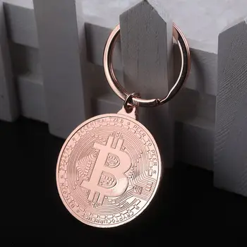 Nauji paauksuoti Bitcoin Monetos Key Chain BTC Monetos Meno Kolekcija, Suvenyrai Kolekcionuojamų Verslo Dovanos Ir Šventės DecoGifts