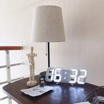 3D Didelis Sieninis Laikrodis Modernios LED Skaitmeninis USB Elektroninių naktinė lempa Laikrodžiai Sienos Šviesos Signalizacijos Stalo Laikrodis, Darbalaukio Namų Puošybai