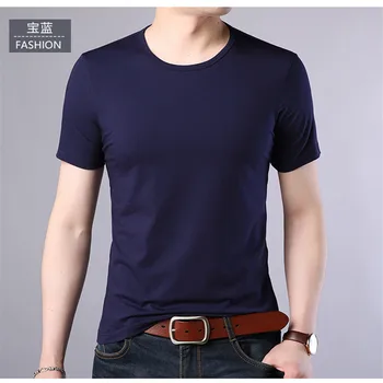 Trumparankoviai marškinėliai vyriški 2 vasaros nauja tendencija korėjos versija medvilnės pavasarį vyrų apvalios kaklo pusė rankovėmis drabužius