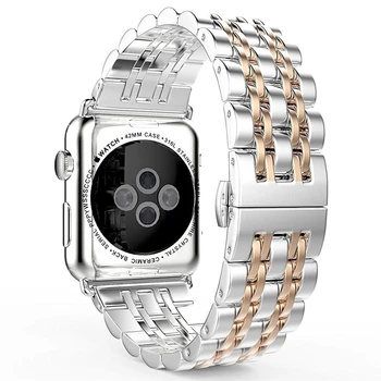 Dirželis Apple Watch band 44 mm 40mm iwatch juostų 42mm/38mm Nerūdijančio Plieno riešo apyrankę watchband už series 5 4 3 38/42 mm