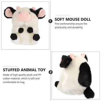 1pc Pliušinis Karvė Lėlės Įdaryti Gyvūnų Statulėlės Kūrybos Animacinių filmų Lėlės