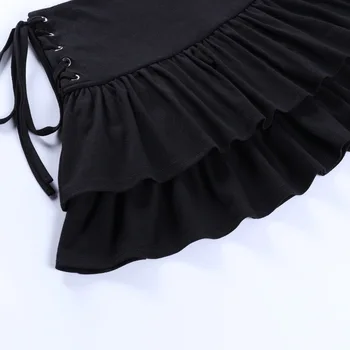 Tvarstis Gotikos Plisuotas Juodos Moterys Mini Sijonai EGirl Kawaii Seksualus Aukšto Liemens Sijonas Y2k Harajuku Kratinys Šalies Clubwear