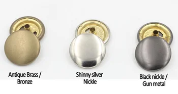 100sets Metalo snap mygtukų 12,5 mm, #486 keturias dalis žalvario metalo mygtuką pavasario snap mygtuką, sidabro, bronzos, juoda FP-037