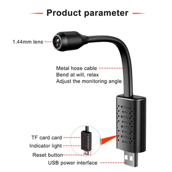 Lankstus USB Bevielio Wifi Mini Kamera Nešiojamų Micro Namų Apsaugos Stebėjimo Judesio Aptikimo Signalizacijos Stumti APP Nuotolinio Stebėti