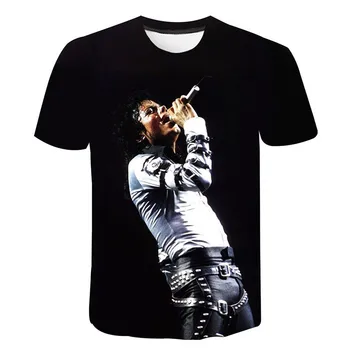 Mados Nauja Michael Jackson 3D T-shirt Tendencija Harajuku Vyrų ir Moterų Atsitiktinis Streetwear Atspausdintas T-shirt Cool Top Didelio Dydžio