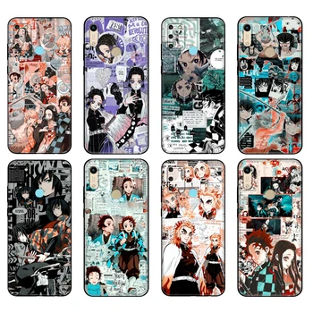 Juoda tpu Case For Huawei Honor 8a 8s Premjero 9 Lite garbę 9A 9C 9X Premium 9x Pro 9S Padengti Kimetsu Nr. Yaiba Demon Slayer Anime