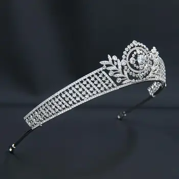 Kubinių Zirconia Royal Replika Tiara, Vestuvių,Crystal Princesė Rožančiai vainikėliu Nuotaka Plaukų Papuošalai CH10357